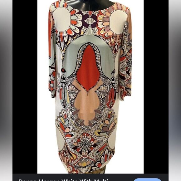Donna Morgan Multicolor Pattern Shift Dress Size 6 - Picture 1 of 6